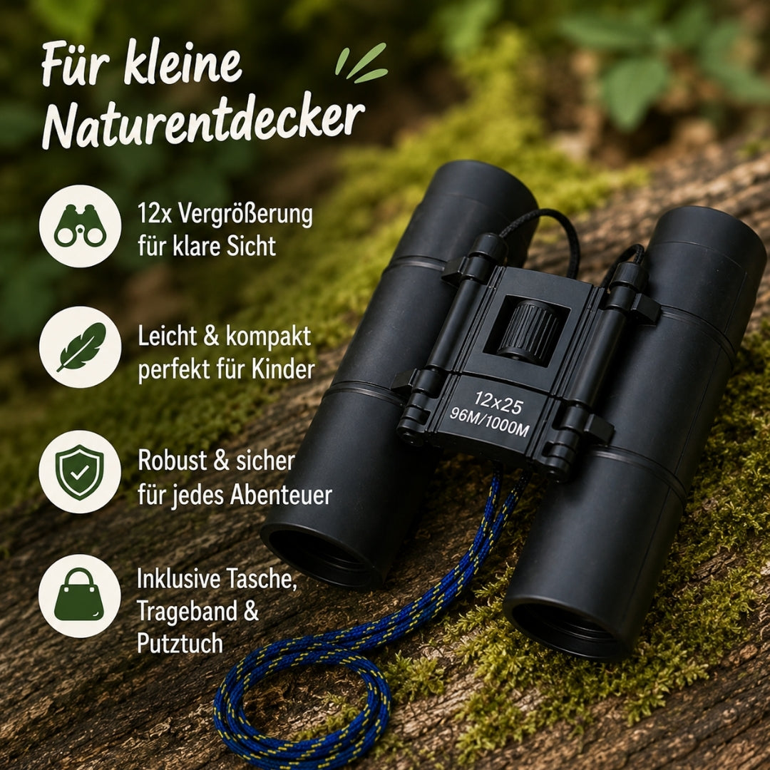 Kinder-Fernglas + GRATIS Buch „Birdwatching mit Kindern“ (148 Seiten)