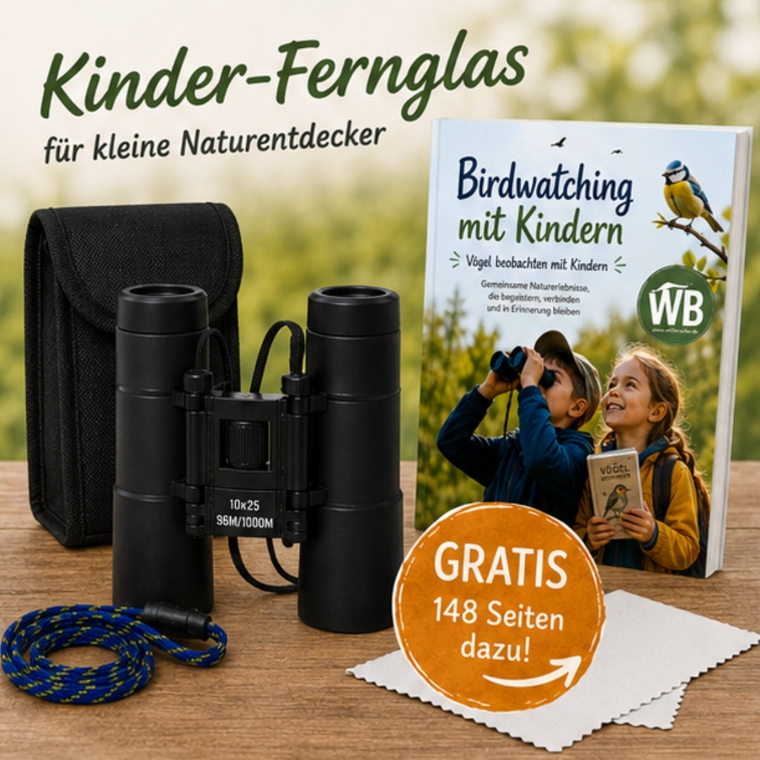Kinder-Fernglas + GRATIS Buch „Birdwatching mit Kindern“ (148 Seiten)